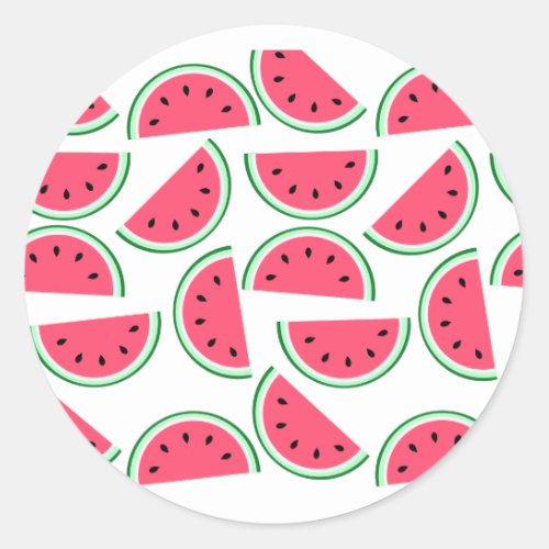 pattern of watermelon classic round sticker