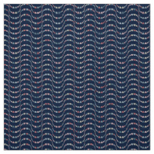 Pattern of Wavy Colorful Hearts color Fabric