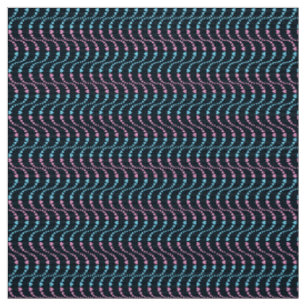 Pattern of Wavy Colorful Hearts in pink and blue Fabric