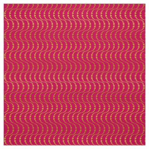 Pattern of Wavy  Hearts in gold color Fabric