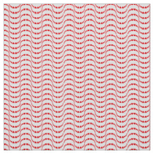 Pattern of Wavy Hearts in red color Fabric