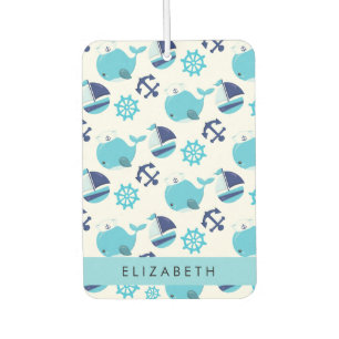 Pattern Of Whales, Blue Whales, Your Name Air Freshener