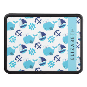 Pattern Of Whales, Blue Whales, Your Name Hitch Cover