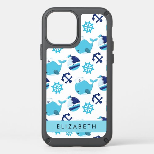 Pattern Of Whales Blue Whales Your Name Speck iPhone 12 Case
