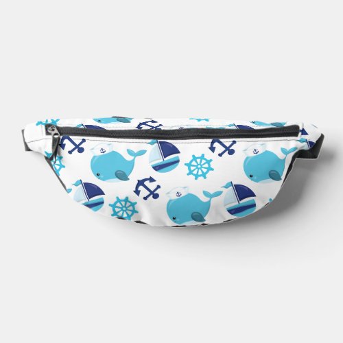 Pattern Of Whales Cute Whales Blue Whales Fanny Pack