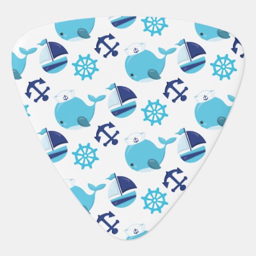 Pattern Of Whales Cute Whales Blue Whales Guitar Pick