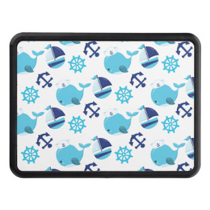 Pattern Of Whales, Cute Whales, Blue Whales Hitch Cover