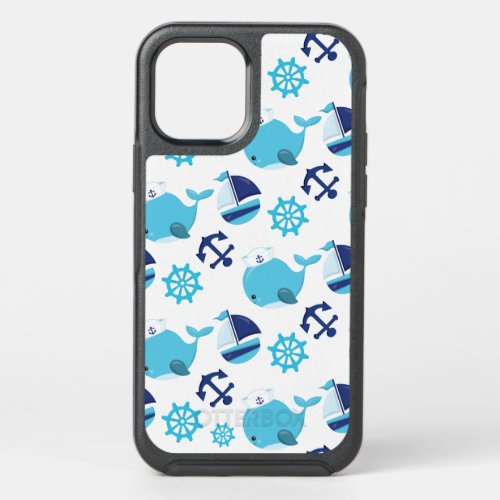 Pattern Of Whales Cute Whales Blue Whales OtterBox Symmetry iPhone 12 Case