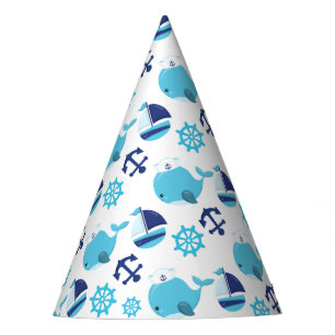 Pattern Of Whales, Cute Whales, Blue Whales Party Hat