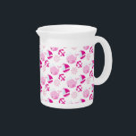Pattern Of Whales, Cute Whales, Pink Whales Beverage Pitcher<br><div class="desc">Cute,  fun and adorable pattern with pink whales,  sailing boats and anchors. Modern and trendy gift,  perfect for the whale lover in your life.</div>