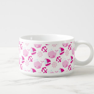 Pattern Of Whales, Cute Whales, Pink Whales Bowl