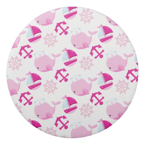 Pattern Of Whales Cute Whales Pink Whales Eraser