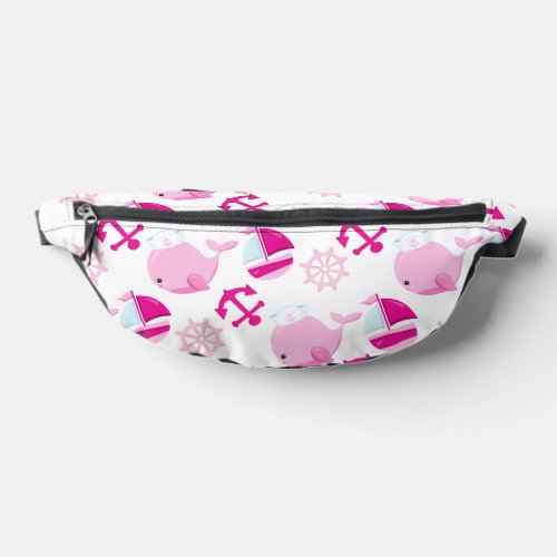 Pattern Of Whales Cute Whales Pink Whales Fanny Pack
