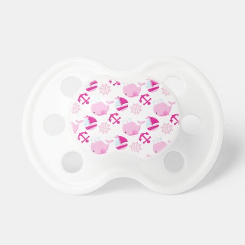 Pattern Of Whales Cute Whales Pink Whales Pacifier