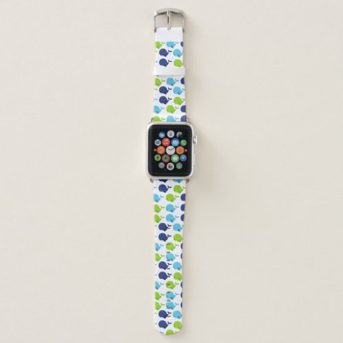 Pattern Of Whales Cute Whales Sea Animals Apple Watch Band