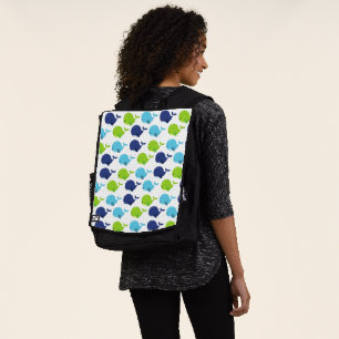 Pattern Of Whales, Cute Whales, Sea Animals Backpack