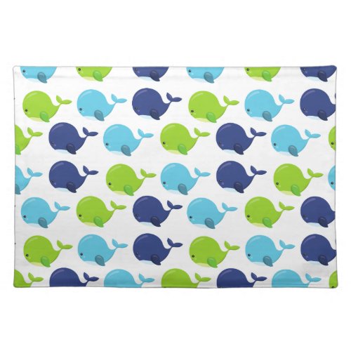 Pattern Of Whales Cute Whales Sea Animals Cloth Placemat