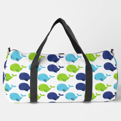 Pattern Of Whales Cute Whales Sea Animals Duffle Bag