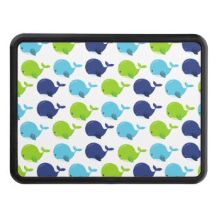 Pattern Of Whales, Cute Whales, Sea Animals Hitch Cover