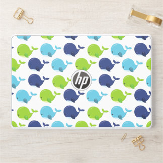 Pattern Of Whales, Cute Whales, Sea Animals HP Laptop Skin