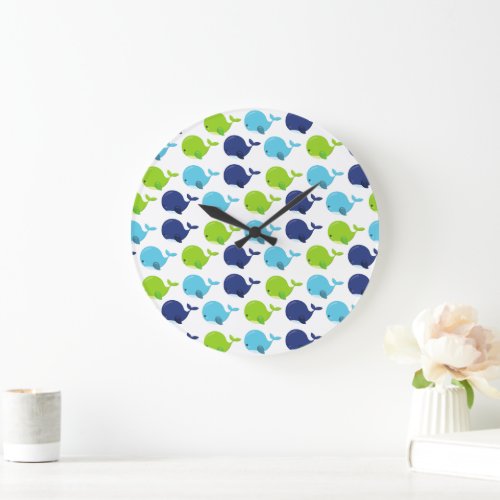 Pattern Of Whales Cute Whales Sea Animals Large Clock
