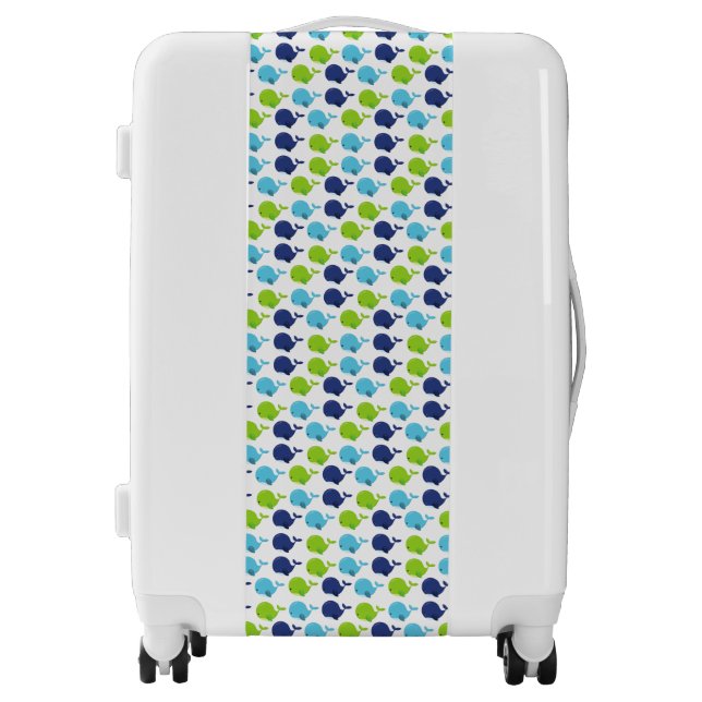 Pattern Of Whales, Cute Whales, Sea Animals Luggage (Front)