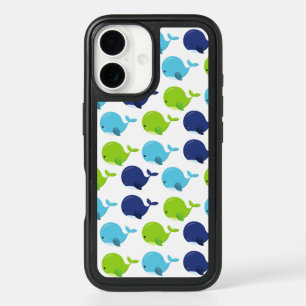 Pattern Of Whales, Cute Whales, Sea Animals iPhone 16 Case