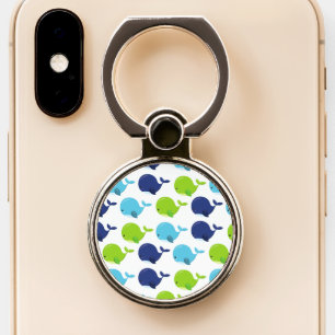 Pattern Of Whales, Cute Whales, Sea Animals Phone Ring Stand