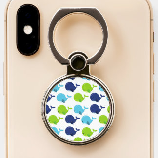 Pattern Of Whales, Cute Whales, Sea Animals Phone Ring Stand