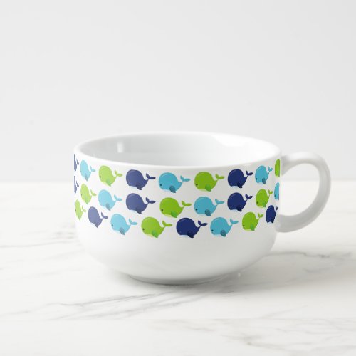 Pattern Of Whales Cute Whales Sea Animals Soup Mug