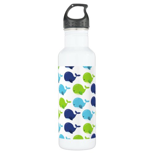Pattern Of Whales Cute Whales Sea Animals Stainless Steel Water Bottle