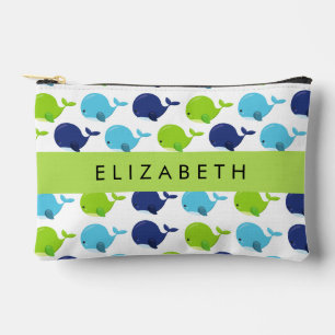 Pattern Of Whales, Cute Whales, Your Name Accessory Pouch