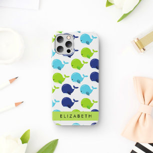 Pattern Of Whales, Cute Whales, Your Name iPhone 12 Pro Case