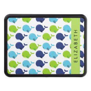 Pattern Of Whales, Cute Whales, Your Name Hitch Cover