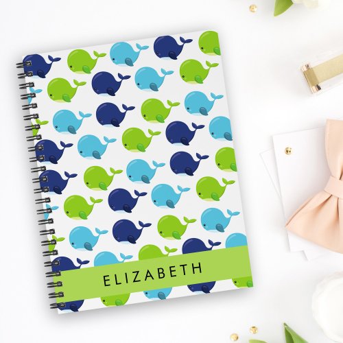 Pattern Of Whales Cute Whales Your Name Planner