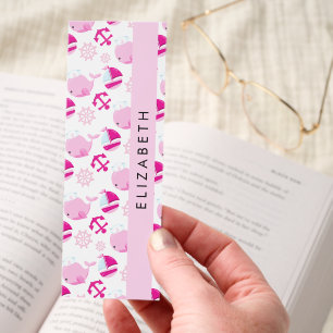 Pattern Of Whales, Pink Whales, Your Name Bookmarks