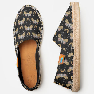 Pattern Of Yellow And Gray Butterfly In Space Espadrilles
