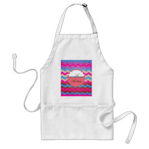 Pattern Office Party Peace Chevrons Monogrammed Adult Apron