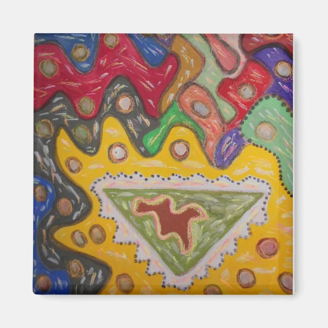 pattern painting aboriginal type magnet (Front)