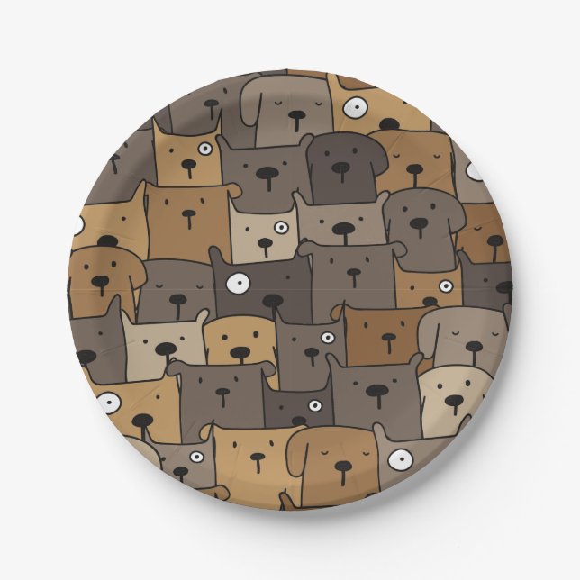 Pattern Pets Cute Dogs Lover      Paper Plates (Front)