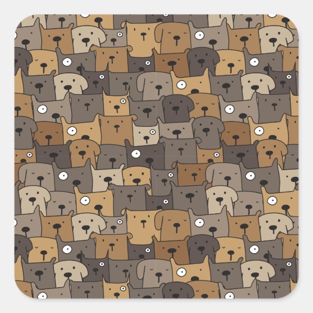 Pattern Pets Cute Dogs Lover  Square Sticker (Front)