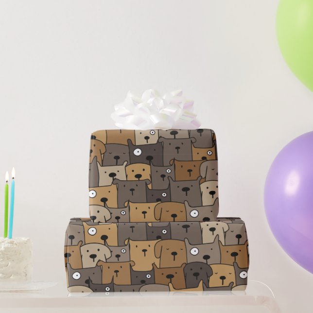 Pattern Pets Cute Dogs Lover Wrapping Paper (Party Gifts)