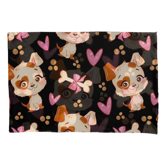 Pattern Pets Cute Funny Puppy Lover    Pillow Case (Front-Left)