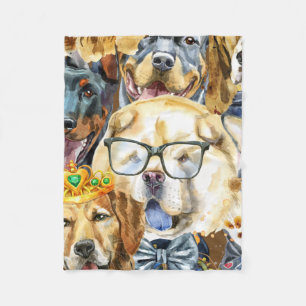 Pattern Pets Dogs Animal Lovers Fleece Blanket