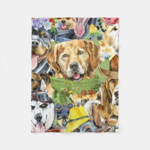 Pattern Pets Dogs Animals Lover Fleece Blanket