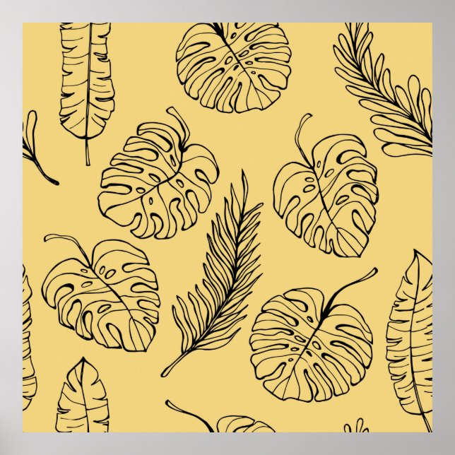 Pattern Plants Leaf from tropical forests and Mons Poster (Front)