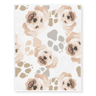Pattern poodle dog's paws temporary tattoos