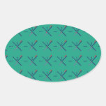 Pattern Portland Airport carpet Oval Sticker