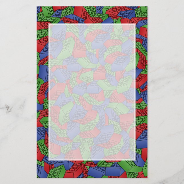 Pattern - Primary Colors Building Blocks Stationery (Front)