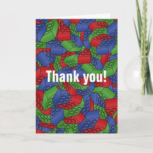 Pattern _ Primary Colors Building Blocks Thank You Card